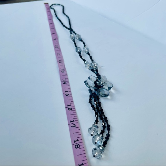 Elegant Black and Silver Glass Necklace - Picture 3 of 3